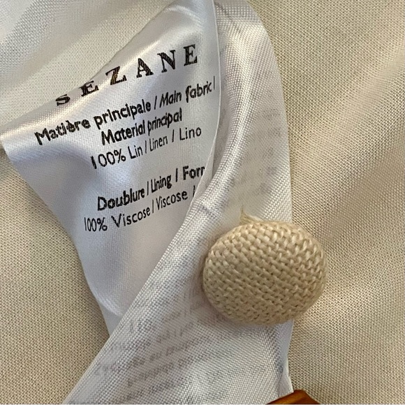 Authentic Sézane Ivory Linen Square Neck Vest EU Size 40 - Picture 7 of 9